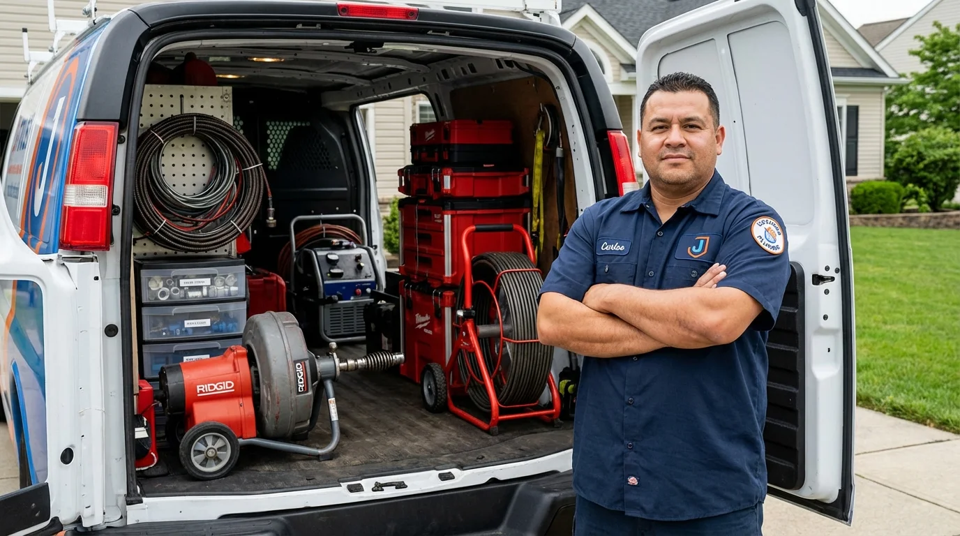 Professional drain cleaning equipment and Johns Plumbing LLC plumber in Mims