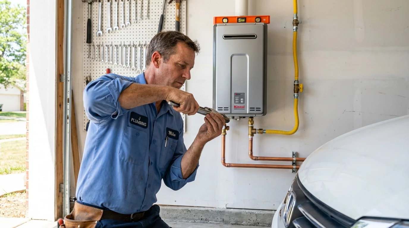 Tankless water heater installation by a Johns Plumbing LLC plumber in Mims